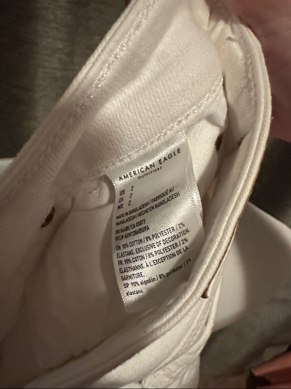American Eagle Outfitters White Distressed Cutoff Denim Shorts - Picture 3 of 4